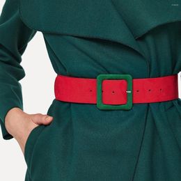 Belts 1pcs Women Wide Leather Belt With Square Buckle For Christmas Party