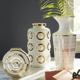 Vases Luxury American Centrepieces Gold Flower Home Decor Ceramic Table Vase Modern Art Design