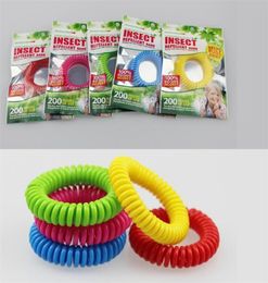 New good quality Mosquito Repellent Band Bracelets Anti Mosquito Pure Natural Adults and children Wrist band mixed Colours Pest Con5882588