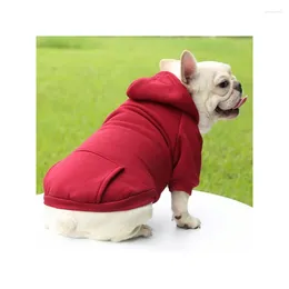 Dog Apparel 1 Pieces Winter Hoodie Sweatshirts With Pockets Warm Clothes For Small Dogs Chihuahua Coat Clothing Puppy Cat Custume