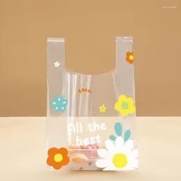 Storage Bags Transparent Highend Packaging Bag Large Size Store Takeout Food Portable Plastic Desserts Cake Handle Packing