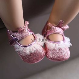 First Walkers 2023 Summer Fashion Newborn Pink Baby Shoes Non-slip Cloth Bottom Girl Elegant Breathable Leisure Walking H240506