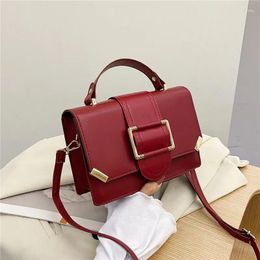 Shoulder Bags Style Retro Small Bag For Women 2024 Simple Fashion Summer Square Wide Strap Messenger