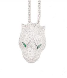 HalslaceThickness Rhodium plattiert Weiße Gold Panther Halskette für Ladies6950120