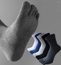 Men's Socks With Fingers Men Fashion Sweat-absorbing Breathable Sweat Toe Comfortable Cotton Elastic Sports Business