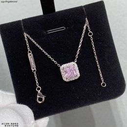 Pink diamond necklace New in Luxury fine jewelry for women chain pendant k Gold stainless steel wedding gift for couple customized name projection Personalized