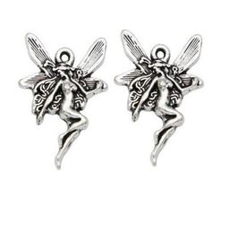 200Pcs alloy Angel Fairy Charms Antique silver Charms Pendant For necklace Jewelry Making findings 21x15mm247o215s4608496