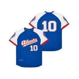 Men's T-Shirts BG Baseball Jersey ATLANTA BLACK CRACKERS PULLOVER 10 Jerseys Sewing Embroidery High Quty Sports Outdoor Blue 2023 New T240506