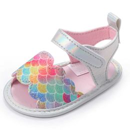 Sandals Baby Sandals Toddler Fish Scale patterns Anti-Slip Footwear Walking Shoes Prewalker for Summer 3-9 Months