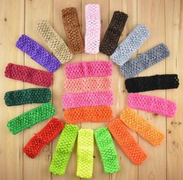 50pcsLot 15 Inch Elastic Crochet Headbands Girls Waffle Headwear Diy Children Hair Band Hair Accessories for baby girls4451400