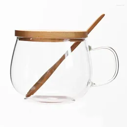 Wine Glasses Creative Bamboo And Wood Cover Glass Coffee Cup With