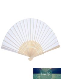 12 Pack Hand Held Fans White Silk Bamboo Folding Fans Handheld Folded Fan for Church Wedding Gift Party Favors DIY Decoratio6102594