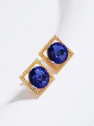 Stud Earrings Square Made With Crystals From Austria For Female Daily Stylish Accessories Trending Ladies Pierced Earings