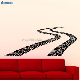 Stickers Tyre Tracks Wall Decal Car Road With Traces Of Tyre Garage Vinyl Sticker Home Room Interior Decoration Waterproof Mural F811