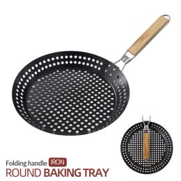 Grills Grilling Skillet Portable Grill Topper BBQ Pan Folding Nonstick with Holes Ultralight for Vegetables Seafood Meat