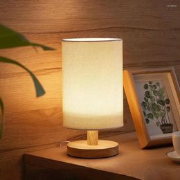 Table Lamps Bedside Lamp With Fabric Shade USB Plug-Play Ultra-bright Flicker Free Eye Protection Night LED Light