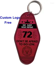 Keychains 48PCS Custom Logo Free Colours Plastics El Motel Movie Key Chains DIY Tag Pendant Keychain Keyring Mail Box Gifts