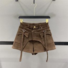 Women's Jeans Summer Arrivals High Waist Double Pockets Single Button Denim Shorts Skirt Women Short