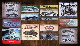 Retro BSA Motorcycles Gold Star Metal Plate Norton Scout Tin Sign Vintage Metal Poster Garage Club Pub Bar Wall Decoration8969462