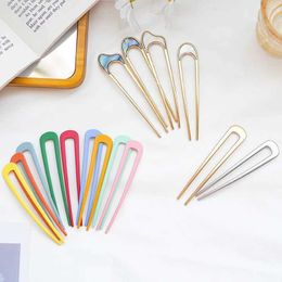 Other Minimalist U Shape Girls Hairpins Hair Bun Maker Headwear Metal Hair Sticks for Women Shell Hair Clip