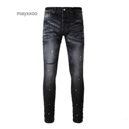 Jean Knife High Street Mens slitna mode Jeans Amiirii Black 2024 Cut Demin Out American Purple Vx6p