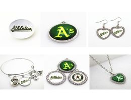 US Baseball Team Oakland Charms Athletic Dangle Charms Sports DIY Bracelet Necklace Pendant Earring Jewellery Hanging Charms7952219