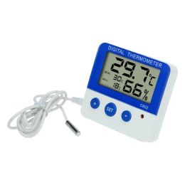 Gauges Temperature Humidity Monitor LCD Digital Thermometer With Waterproof Probe Magnetic Temperature Sensor With Holder High/Low