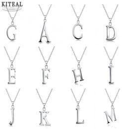 silver necklace English Letter Capital Pendant Necklace shine 18inch collares 925 joyas SMTS60028981863