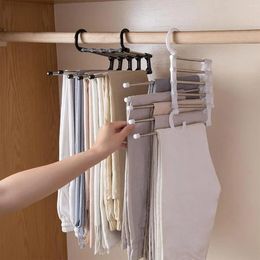Hooks Multi-functional Clothes Hanger Folding Pants Storage Rack Organizer Closet Space Saving Bedroom