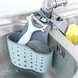 Kitchen Storage 1 Pcs Creative Sink Drain Basket Shelf Dish Drainer Products Hanging Bag Faucet Sponge Dishwasher