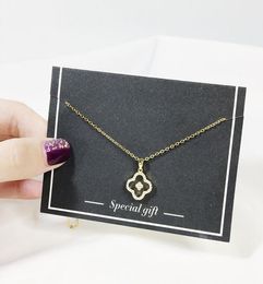 S925 Clover Pendant Necklace for Women Creative Hollow 18K Gold Plated Lady Necklace Fashion Female Clavicle Chain Necklace1400397