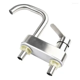 Bathroom Sink Faucets Stainless Steel Basin Faucet Home Kitchen Mixer Tap Cold Water 2 Holes Deck Mounted