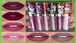 Brand CmaaDu Lipstick Sexy Skull Matte Metallic Lipgloss Long Lasting Waterproof 6 Colour Liquid Lipstick Shimmer Diamond Lip Gloss7379715