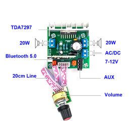 Amplifier 20W+20W TDA7297 Bluetooth 5.0 Class AB Amplifier Board Stereo Dual Channel Home Theatre Amp