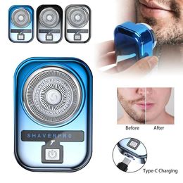 Electric Shavers Portable Electric Shaver Pocket Electric Razor For Men Mini Beard Shaver 2Gears Asjustment Type-C Rechargeable Travel Home Razor Y240503