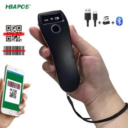 Scanners Wireless 2D Mini Barcode Scanner 3in1 USB Wired 2.4G Cordless Bluetooth Bar Code Scanner Portable 1D 2D QR Code Reader