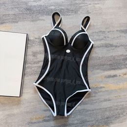 Push Up Women Swimsuit Sexy Contrast Colour One Piece Swimsuit Summer Charming Beach Bathing Suits Black White Fashionable Swimsuits