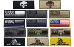 Bundle 100 pieces USA Flag Patch Thin Blue Line Tactical American Military Morale Patches Set for clothes with hookloop7643393