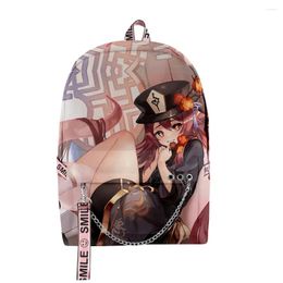 Backpack Hip Hop Youthful School Bags Unisex Genshin Impact HuTao Travel 3D Print Oxford Waterproof Notebook Shoulder Backpacks