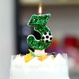 3PCS Candles Football Cake Candles Birthday Candles Soccer Candles Cupcake Toppers Cake Decorating Supplies Football