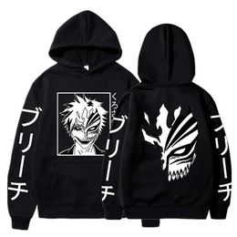 Men's Hoodies Sweatshirts S cak Anime Bleach Kurosaki Ichigo Hoodie erkek/k z ti rt Japanese Street Clothing erkekler ka nlar Crewneck kazaklar Anime giyim Q240506