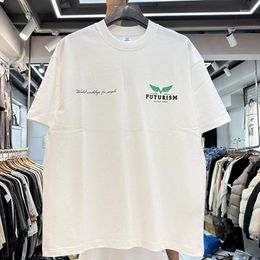 Men's T Shirts Foam Green Wing Print T-shirt Men Women White Oversize Tee High Quality Tops Short Sleeve