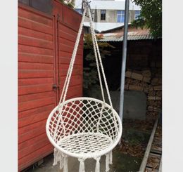 Nordic Style Round hammock outdoor indoor dormitory bedroom children swing bed kids adult Swinging hanging single chair hammock4983395