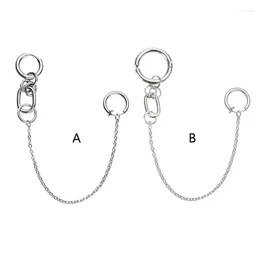 Dangle Earrings Chain Linked Hinged Lip Ring Accessories Stainless Steel Material 4XBF