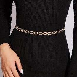 Belts Women's Rhinestone Belt Metal Slim Waist Chain High Quality Versatile Dress Trendy Bright Bride Bling