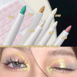 Eyeliner MultiChrome Shifting Chameleon Eyeliner Eyeshadow Pen Laser Eyes Makeup Blue Purple Chrome Shadow Highlighting Stick Cosmetics