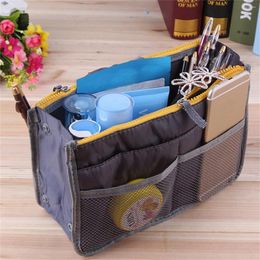 Storage Bags Large Capacity Handbag Box Nylon Multi Pocket With Grid Outdoor Travel Bag For Cosmetics Mobile Phone Small Item