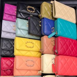 Wallets Fashion flap caviar quilted wallet Cardholder for woman mens Designer cc purse luxurys coin purses keychain leather bag key pouch