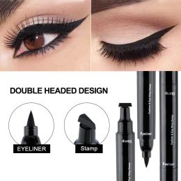 Eyeliner 2 In1 Stamp Liquid Eyeliner Pencil Water Proof Fast Dry Doubleended Black Seal Eye Liner Pen Make Up for Women Cosmetics