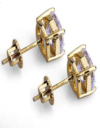 Mens Hip Hop Stud Earrings Jewellery High Quality Fashion Round Gold Silver Simulated Diamond Earrings For Men n03202 1418660